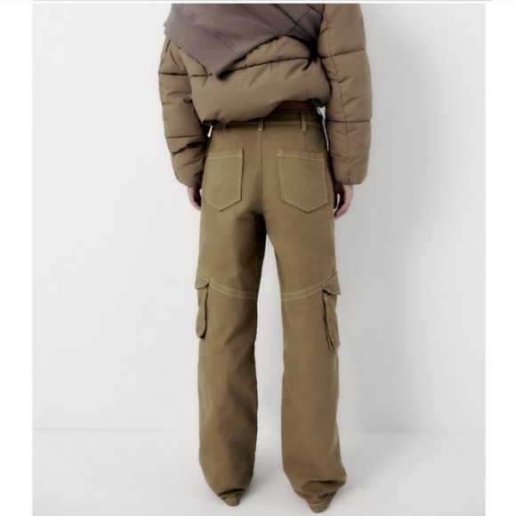 NWT Zara high waisted wide leg cargo pants - Picture 9 of 16